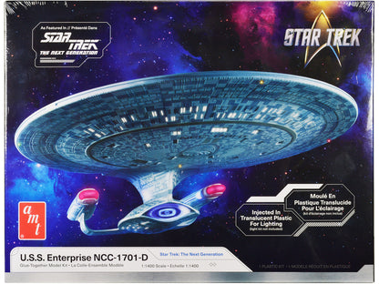 Skill 2 Model Kit U.S.S. Enterprise NCC-1701-D Space Ship "Star Trek: The Next Generation" (1987-1994) TV Series 1/1400 Scale Model by AMT-DiecastModeler.com