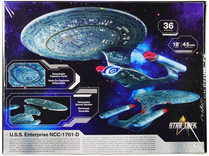 Skill 2 Model Kit U.S.S. Enterprise NCC-1701-D Space Ship "Star Trek: The Next Generation" (1987-1994) TV Series 1/1400 Scale Model by AMT-DiecastModeler.com