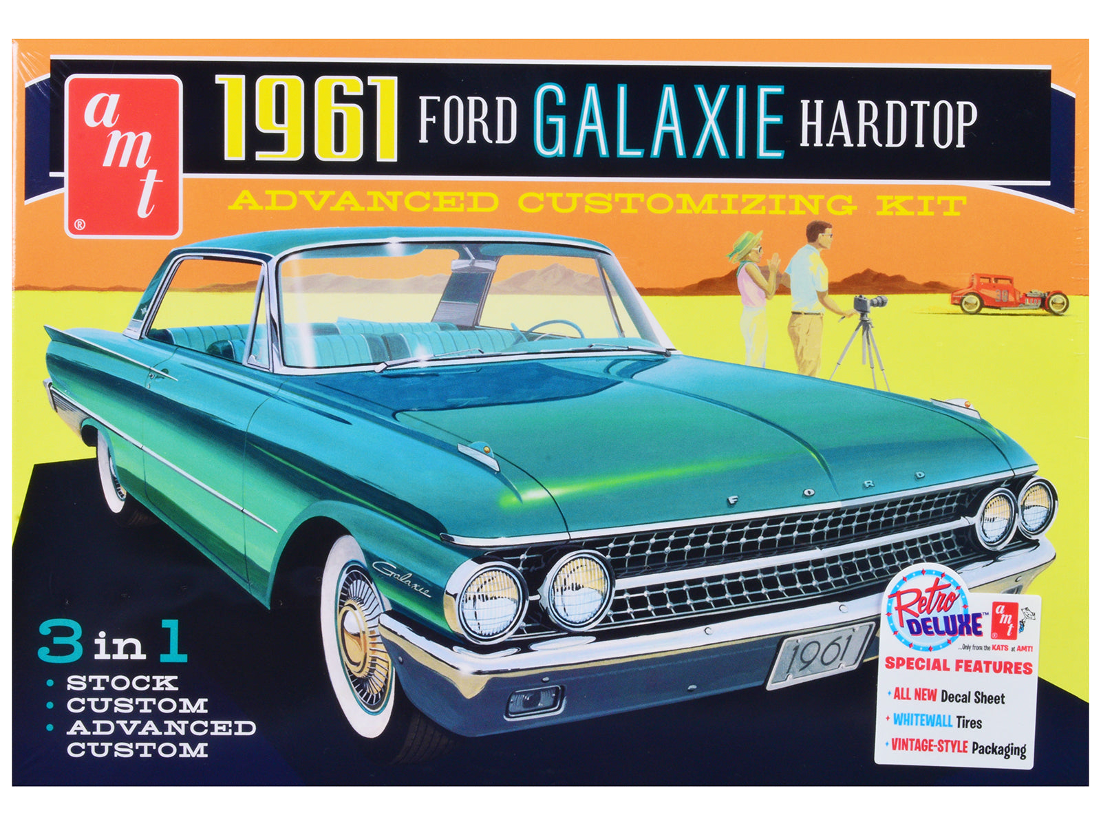 Skill 2 Model Kit 1961 Ford Galaxie Hardtop 3-in-1 Kit 1/25 Scale Model by AMT-DiecastModeler.com