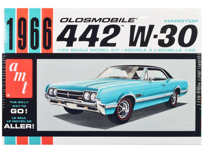 Skill 2 Model Kit 1966 Oldsmobile 442 W-30 Hardtop 1/25 Scale Model by AMT-DiecastModeler.com