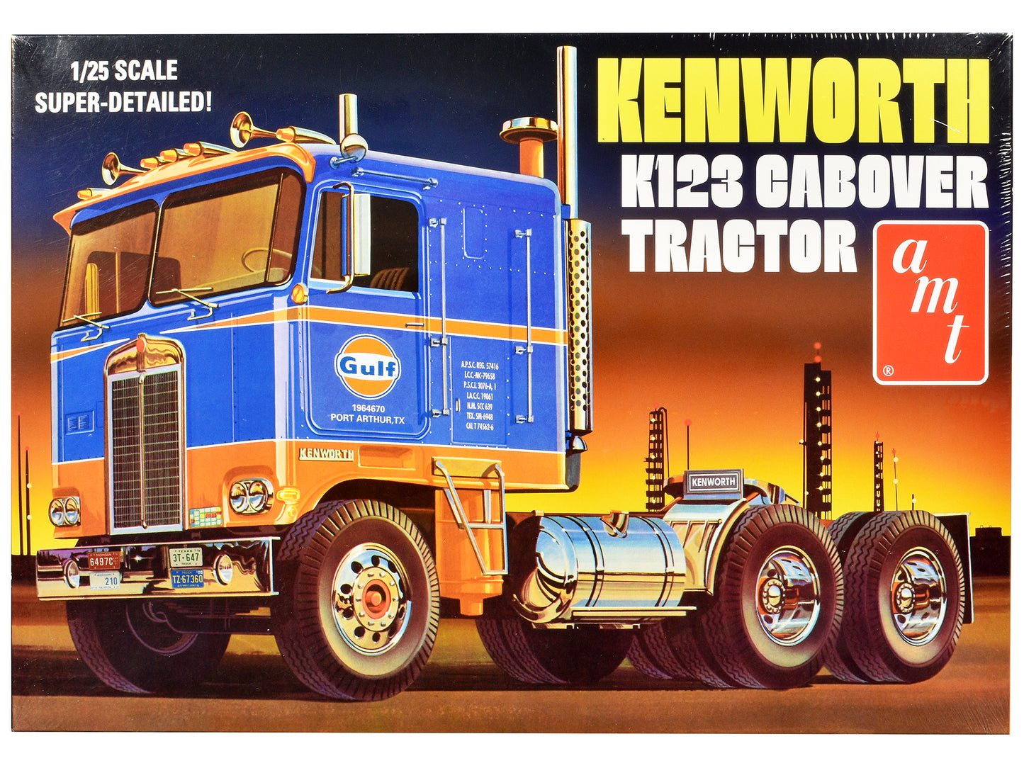 Skill 3 Model Kit Kenworth K-123 Cabover Truck Tractor "Gulf Oil" 1/25 Scale Model by AMT-DiecastModeler.com