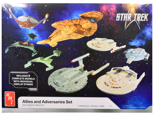 Skill 2 Model Kit Allies and Adversaries Space Ship Set "Star Trek" Franchise 1/2500 Scale Model by AMT-DiecastModeler.com