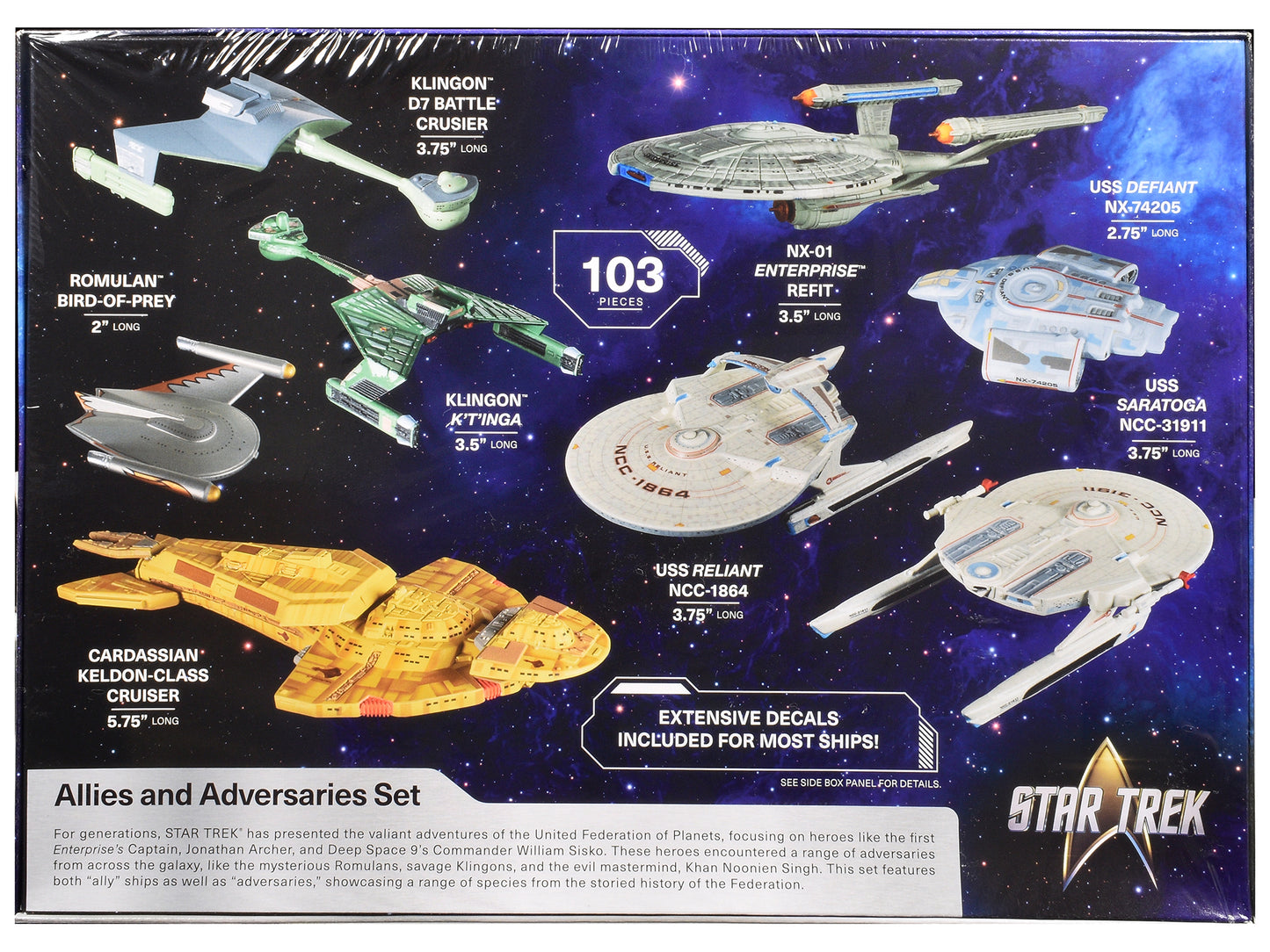 Skill 2 Model Kit Allies and Adversaries Space Ship Set "Star Trek" Franchise 1/2500 Scale Model by AMT-DiecastModeler.com