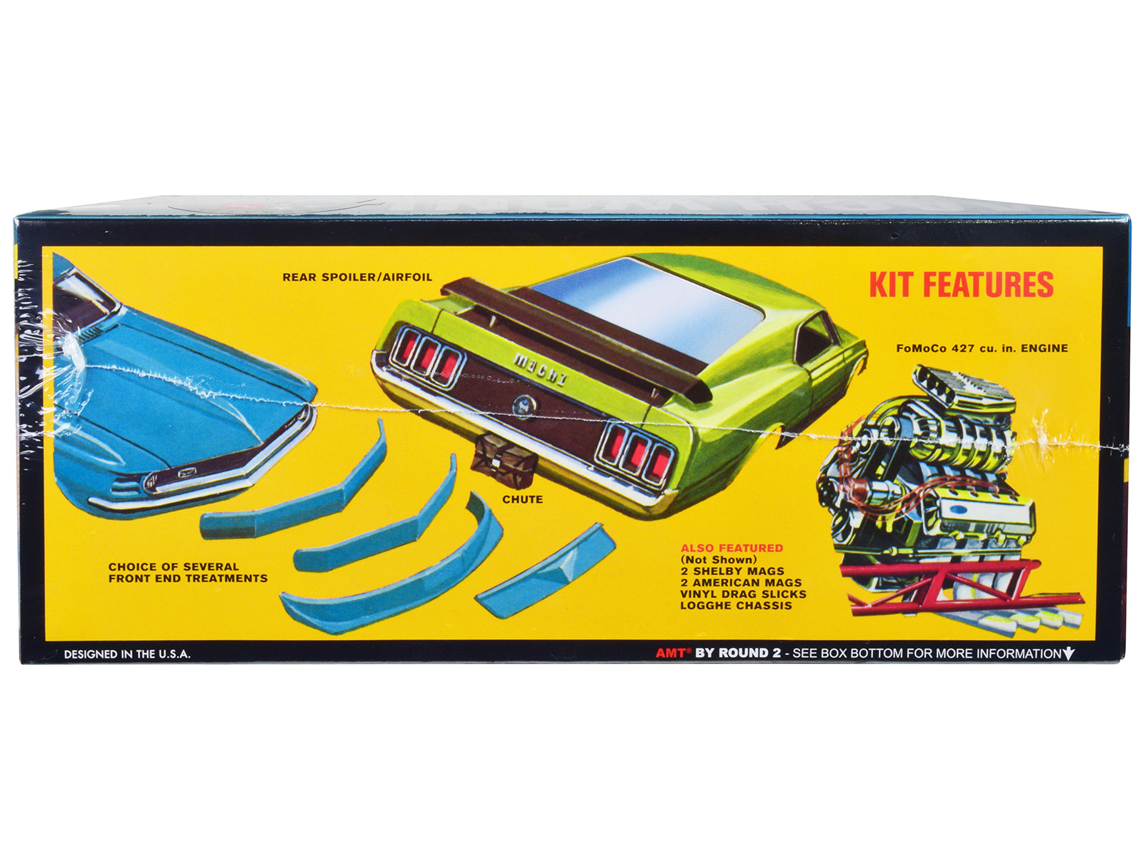 Skill 3 Model Kit 1970 Ford Mustang Funny Car "Mach Won" 1/25 Scale Model by AMT-DiecastModeler.com