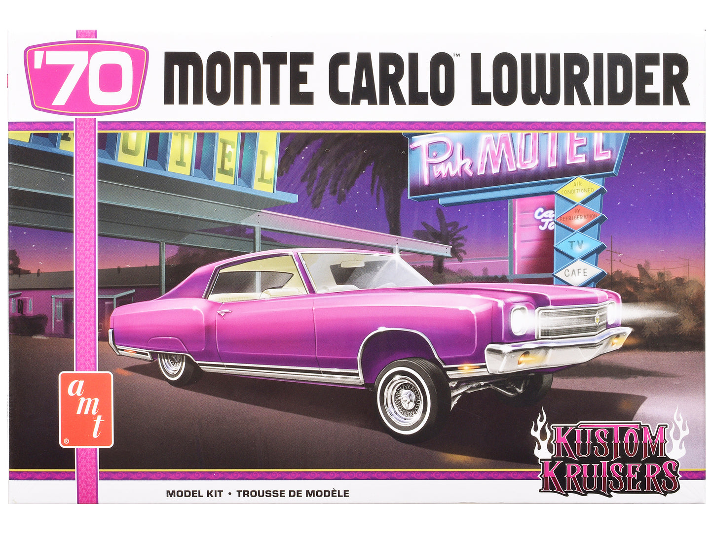 Skill 2 Model Kit 1970 Chevrolet Monte Carlo Lowrider "Kustom Kruisers" 1/25 Scale Model by AMT-DiecastModeler.com