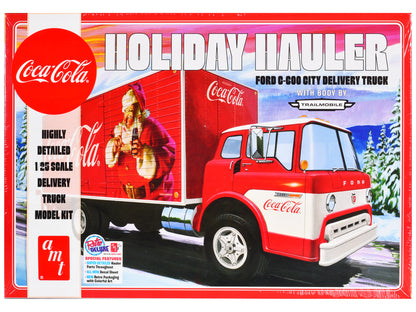 Skill 3 Model Kit Ford C-600 City Delivery Truck "Holiday Hauler - Coca-Cola" 1/25 Scale Model by AMT-DiecastModeler.com