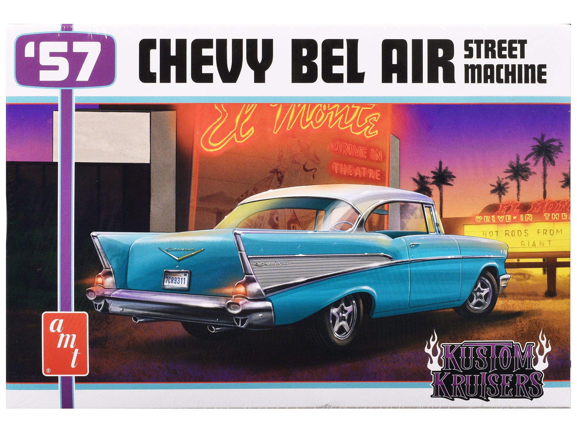 Skill 2 Model Kit 1957 Chevrolet Bel Air Street Machine "Kustom Kruisers" 1/25 Scale Model by AMT-DiecastModeler.com
