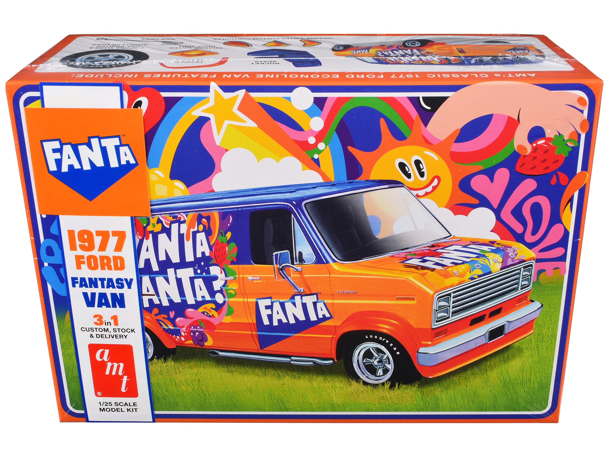 Skill 2 Model Kit 1977 Ford Custom Van "Fanta" 1/25 Scale Model by AMT-DiecastModeler.com