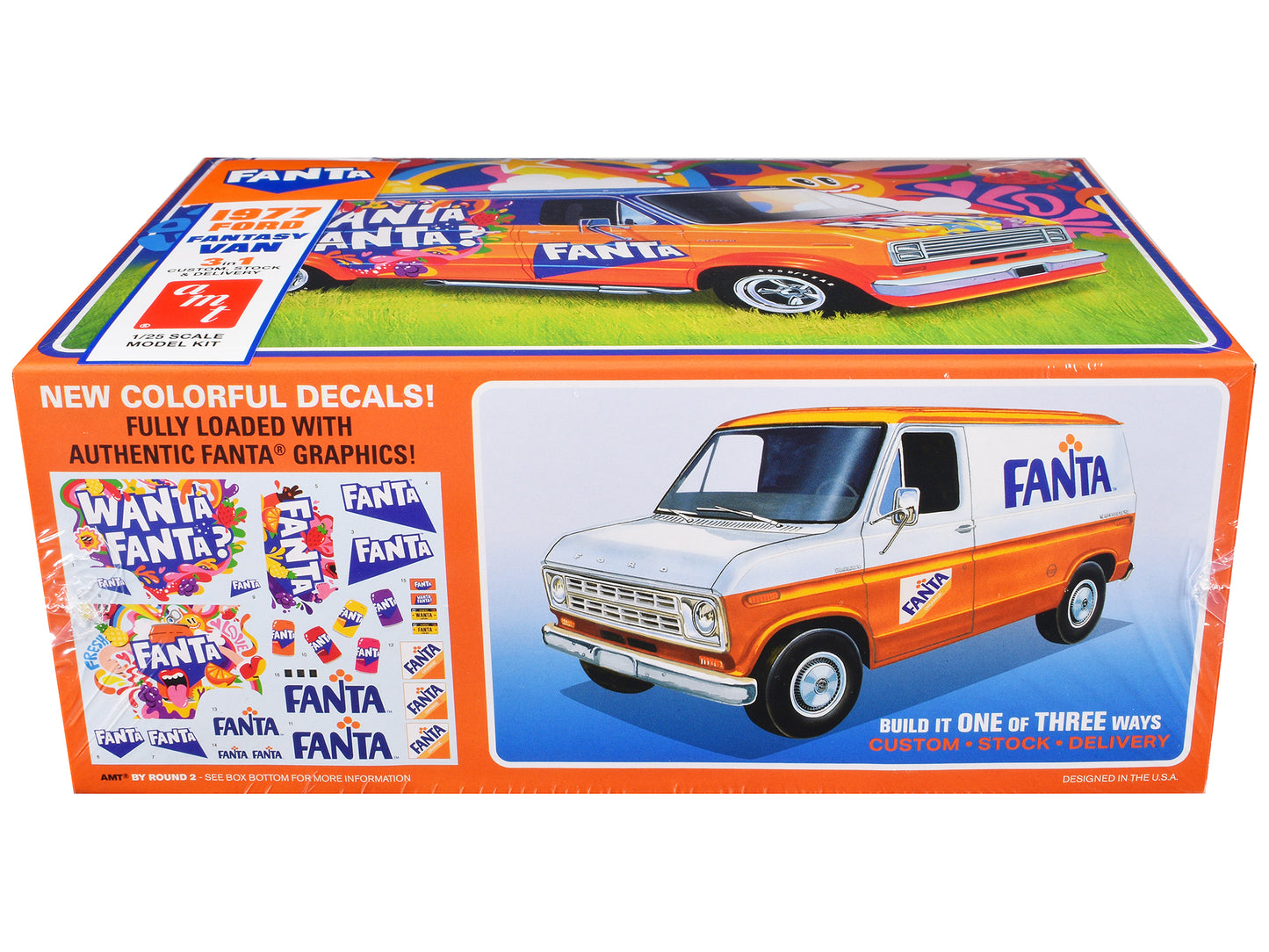 Skill 2 Model Kit 1977 Ford Custom Van "Fanta" 1/25 Scale Model by AMT-DiecastModeler.com