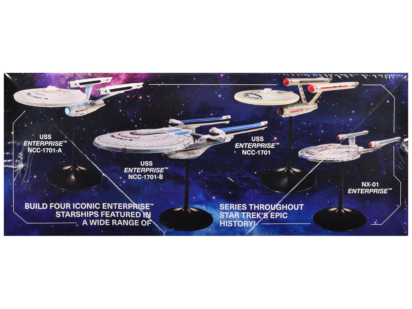 Skill 2 Model Kit U.S.S. Enterprise Four Ship Set "Star Trek" 1/2500 Scale Model by AMT-DiecastModeler.com