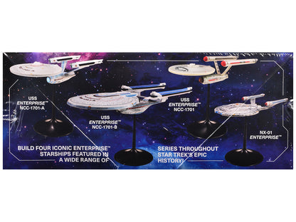 Skill 2 Model Kit U.S.S. Enterprise Four Ship Set "Star Trek" 1/2500 Scale Model by AMT-DiecastModeler.com