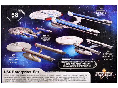 Skill 2 Model Kit U.S.S. Enterprise Four Ship Set "Star Trek" 1/2500 Scale Model by AMT-DiecastModeler.com