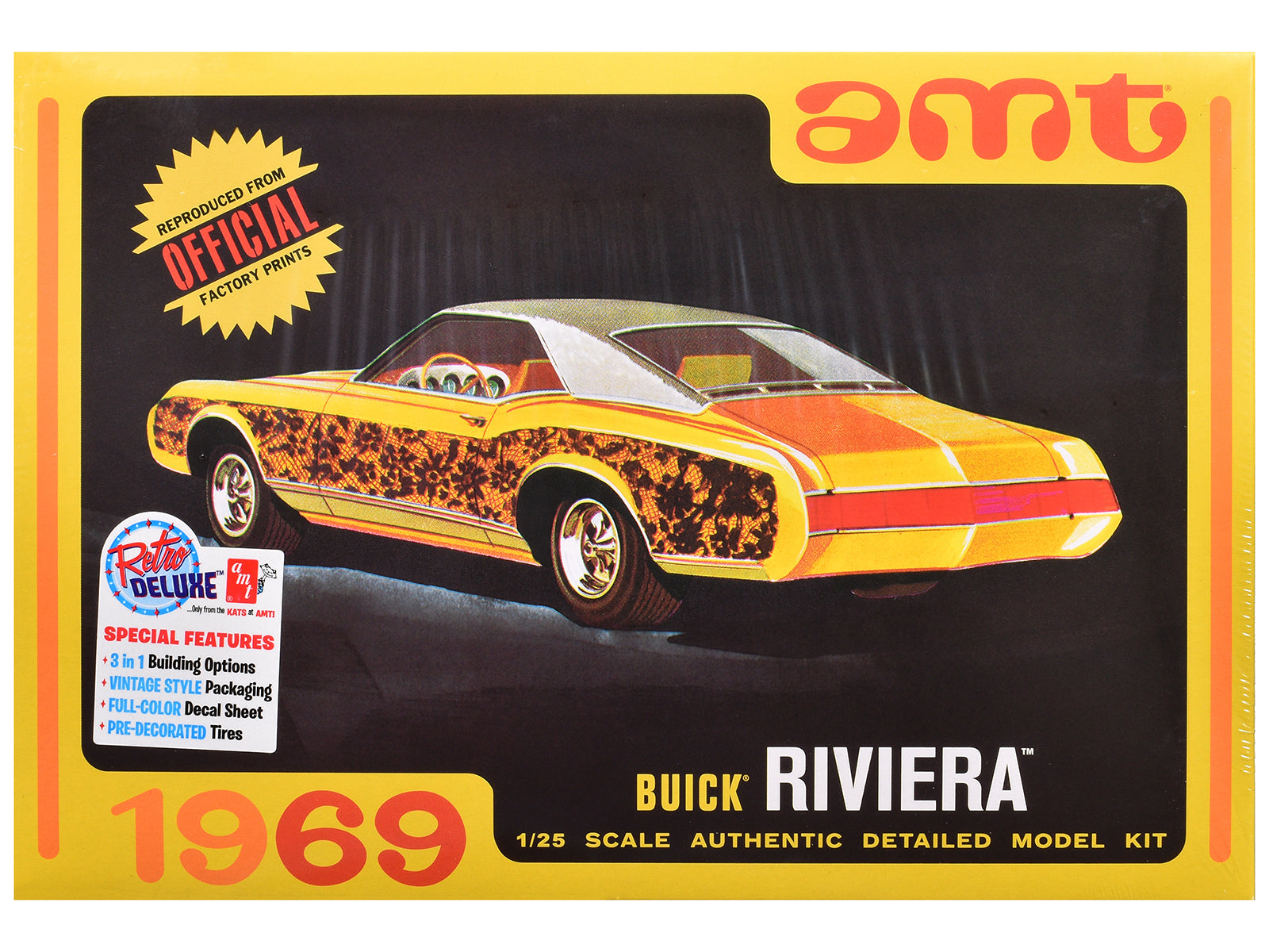 Skill 2 Model Kit 1969 Buick Riviera 1/25 Scale Model by AMT-DiecastModeler.com