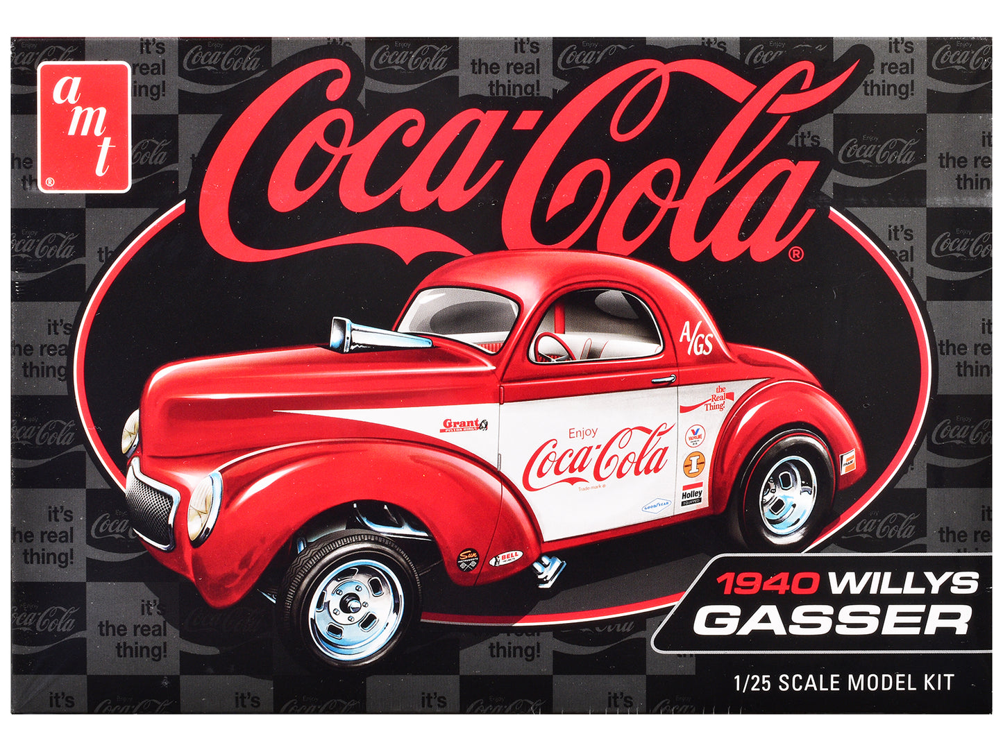 Skill 2 Model Kit 1940 Willys Coupe "Coca-Cola Race Team" 1/25 Scale Model by AMT-DiecastModeler.com