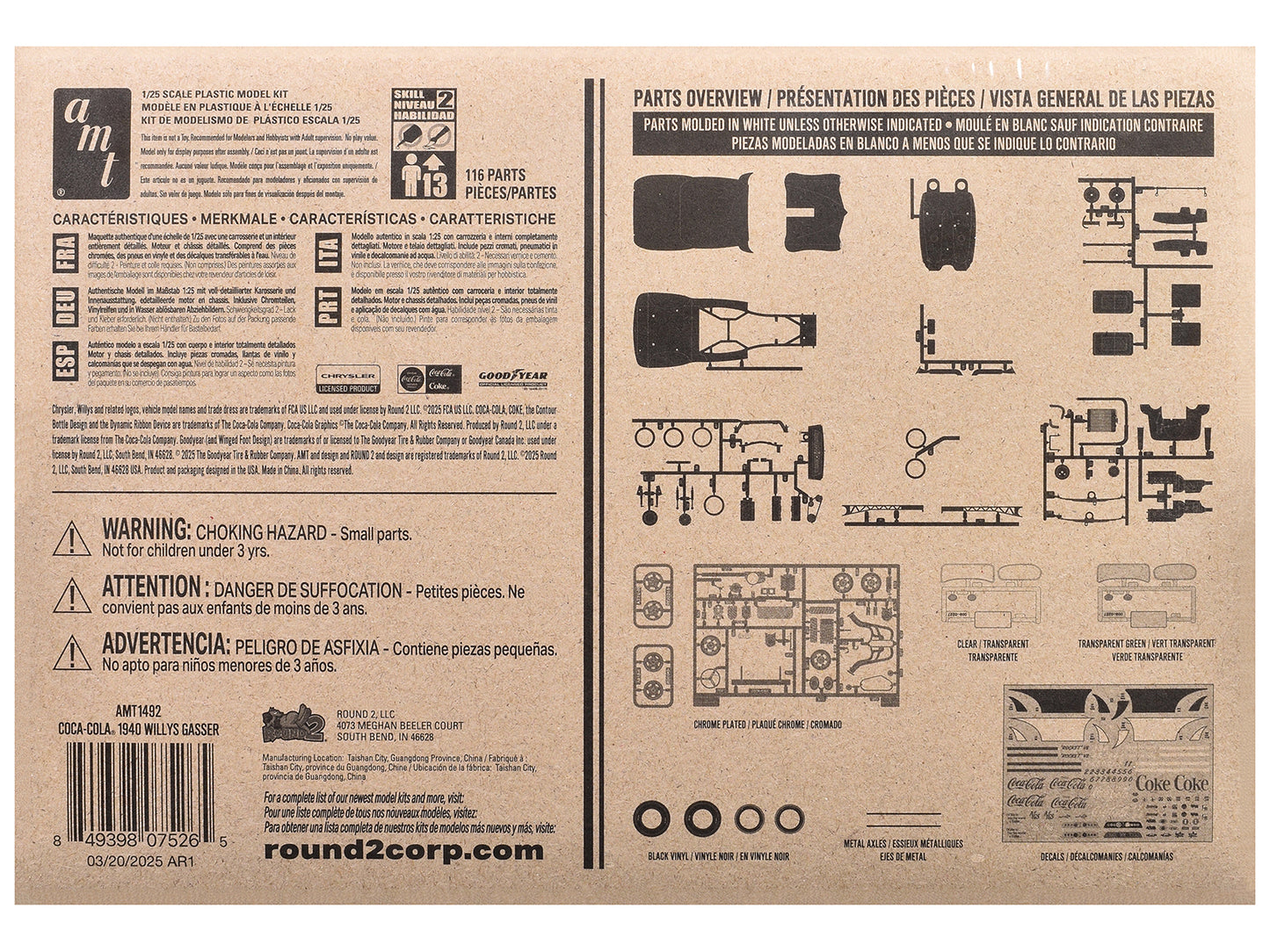 Skill 2 Model Kit 1940 Willys Coupe "Coca-Cola Race Team" 1/25 Scale Model by AMT