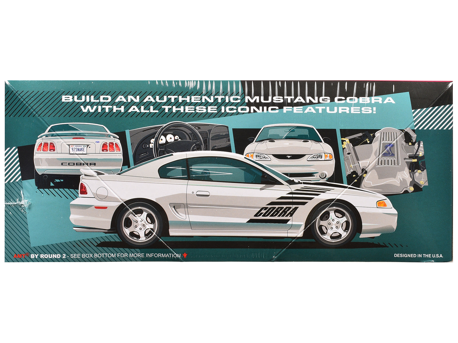 Skill 2 Model Kit 1997 Ford Mustang Cobra 1/25 Scale Model by AMT-DiecastModeler.com