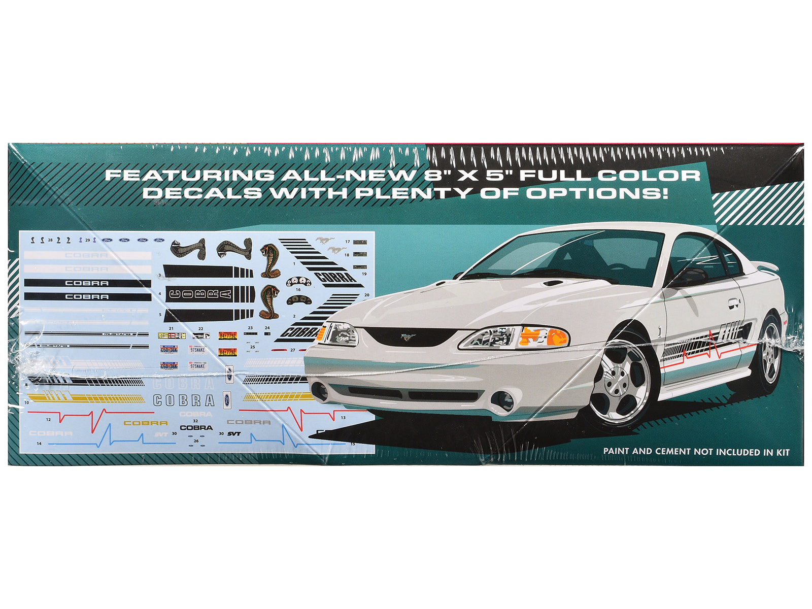 Skill 2 Model Kit 1997 Ford Mustang Cobra 1/25 Scale Model by AMT-DiecastModeler.com
