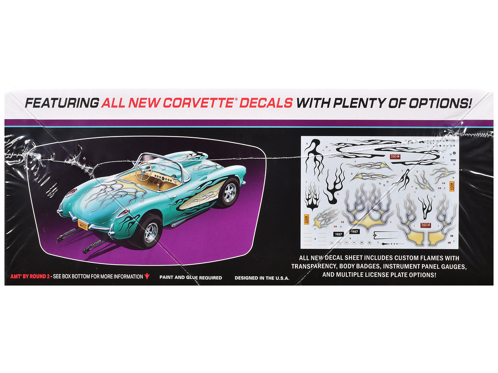 Skill 2 Model Kit 1957 Chevrolet Corvette Street Machine "Kustom Kruisers" Series 1/25 Scale Model by AMT-DiecastModeler.com