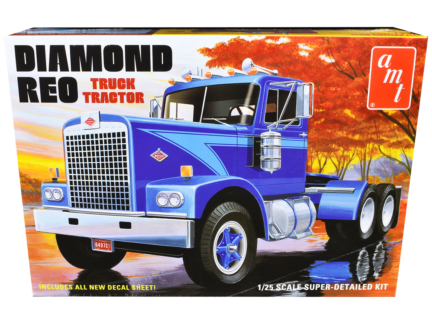 Skill 3 Model Kit Diamond Reo Truck Tractor 1/25 Scale Model by AMT-DiecastModeler.com