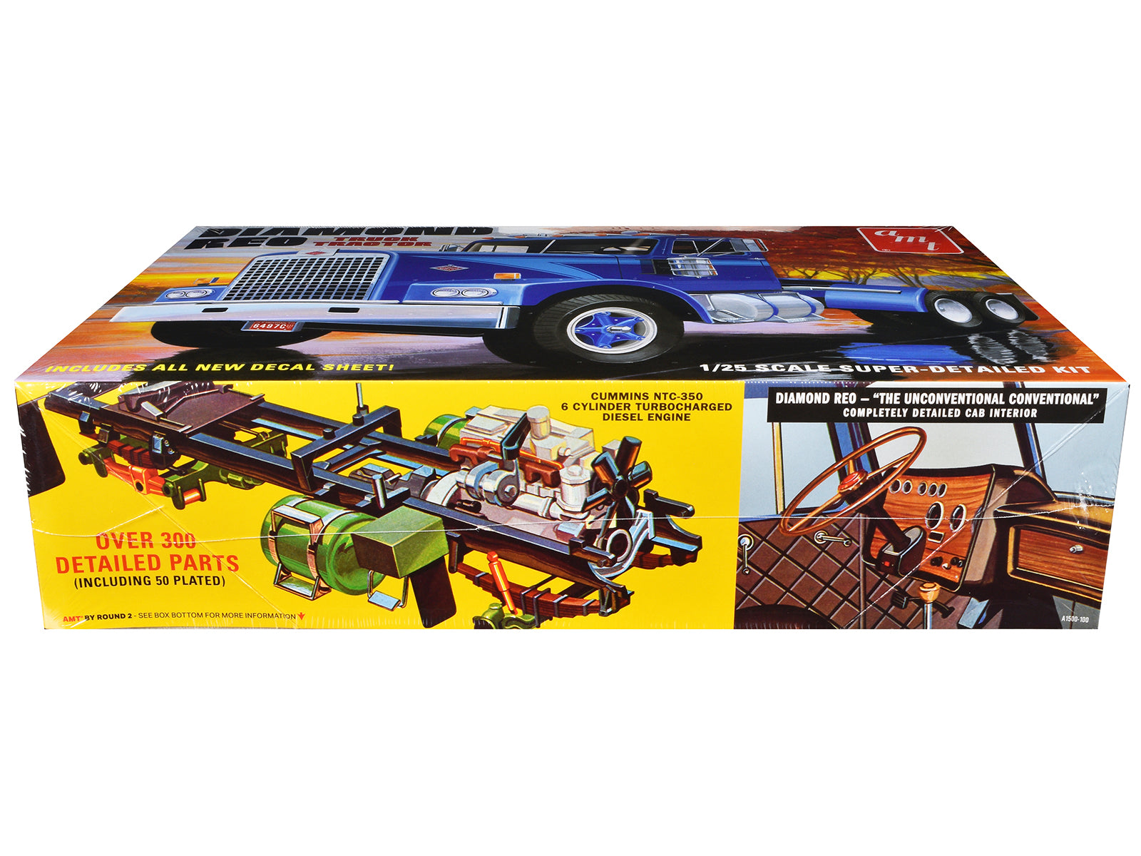 Skill 3 Model Kit Diamond Reo Truck Tractor 1/25 Scale Model by AMT-DiecastModeler.com