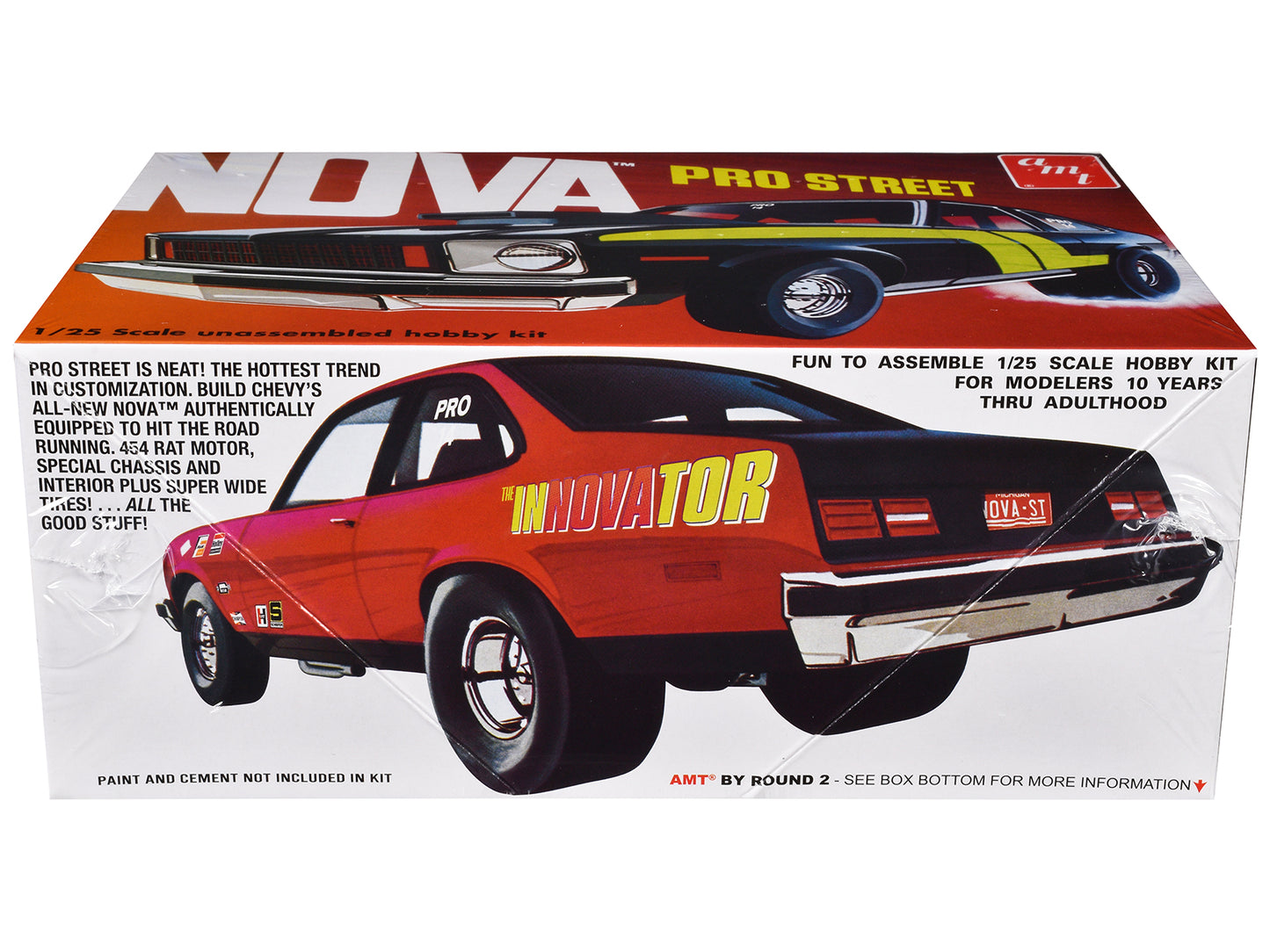 Skill 2 Model Kit Chevrolet Nova Pro Street 1/25 Scale Model by AMT-DiecastModeler.com