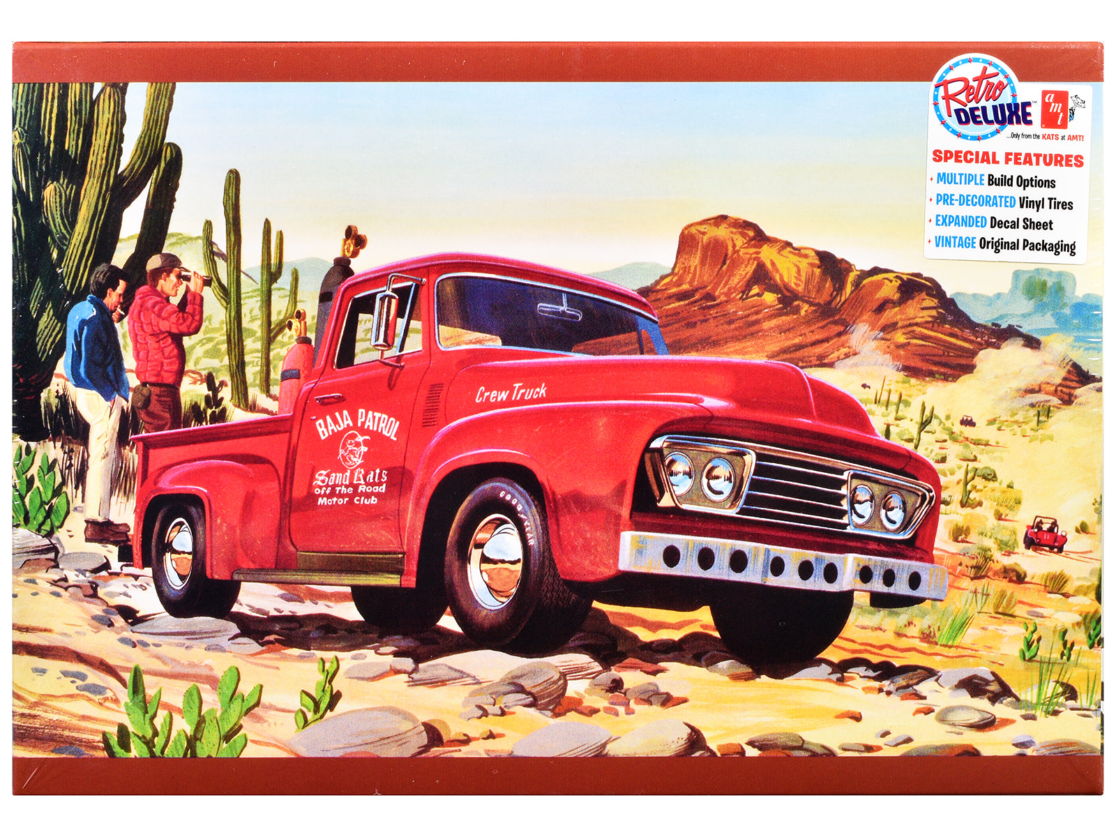 Skill 2 Model Kit 1953 Ford Pickup Truck "Baja Patrol" 1/25 Scale Model by AMT-DiecastModeler.com