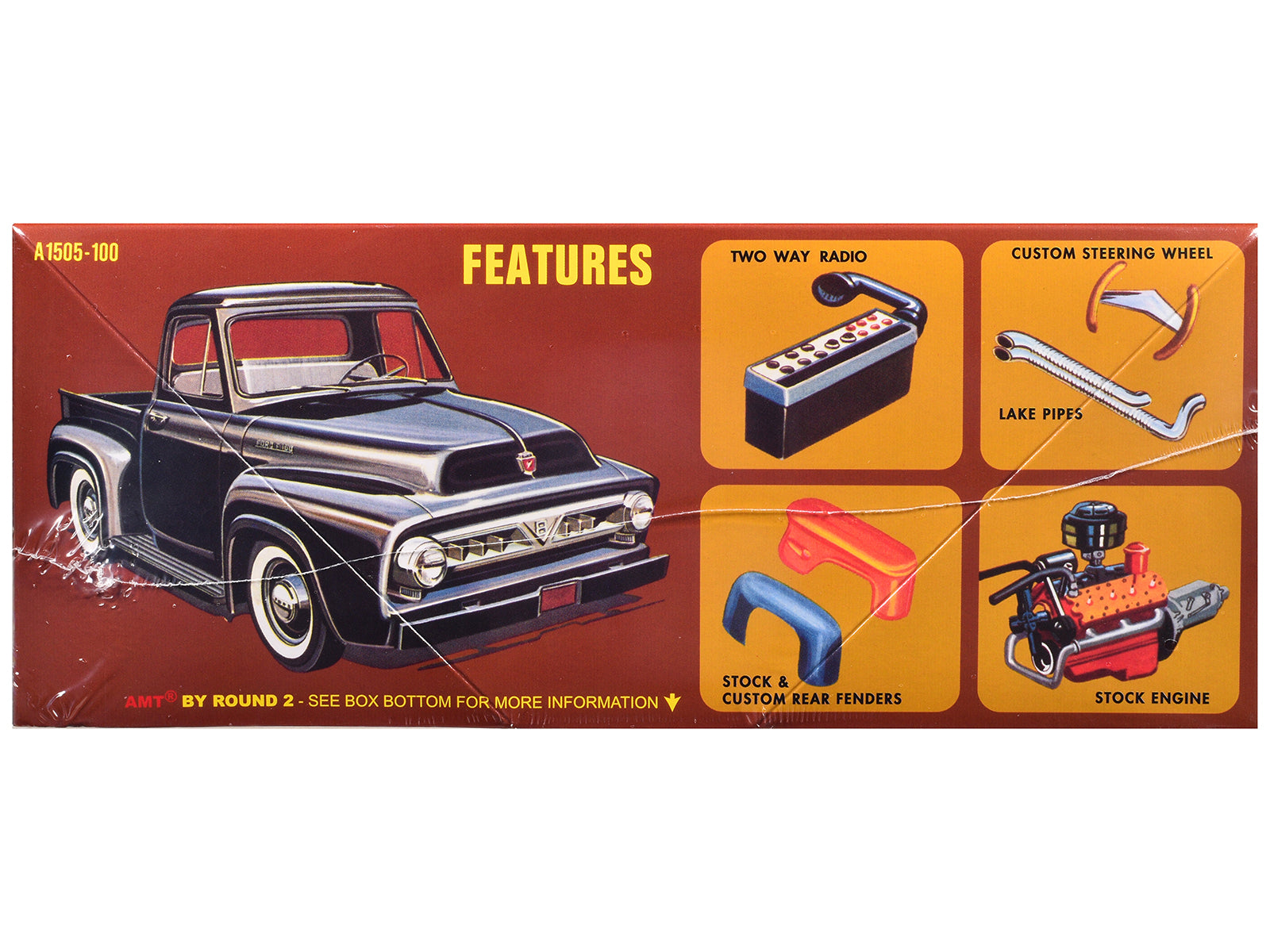 Skill 2 Model Kit 1953 Ford Pickup Truck "Baja Patrol" 1/25 Scale Model by AMT-DiecastModeler.com