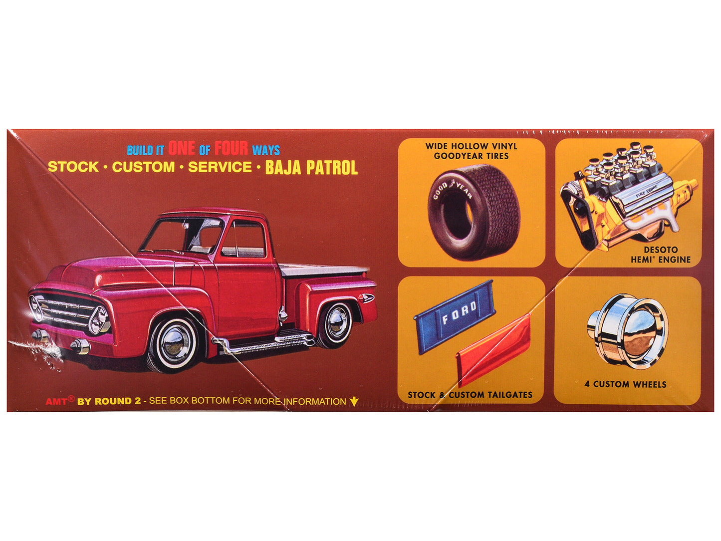Skill 2 Model Kit 1953 Ford Pickup Truck "Baja Patrol" 1/25 Scale Model by AMT-DiecastModeler.com