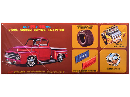 Skill 2 Model Kit 1953 Ford Pickup Truck "Baja Patrol" 1/25 Scale Model by AMT-DiecastModeler.com