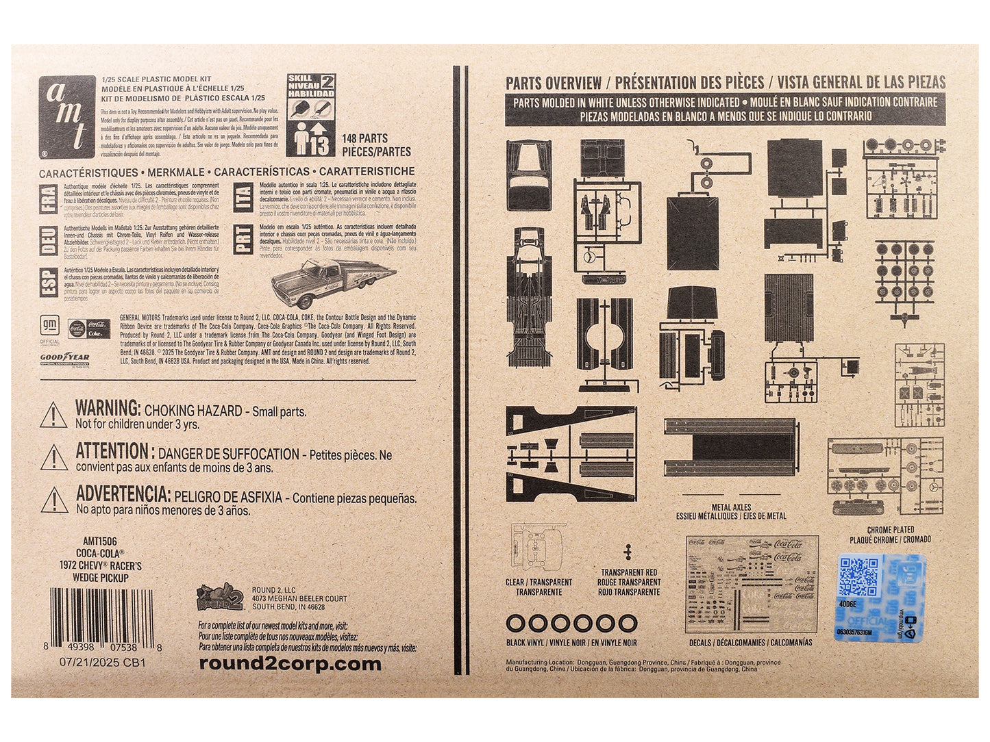 Skill 2 Model Kit 1972 Chevrolet Pickup Truck "Racer's Wedge" 2-in-1 Kit "Coca-Cola" 1/25 Scale Model by AMT