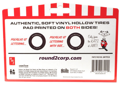 Model Kit "Goodyear Polyglas GT" Tires Set of 8 Pieces for 1/25 Scale Models by AMT