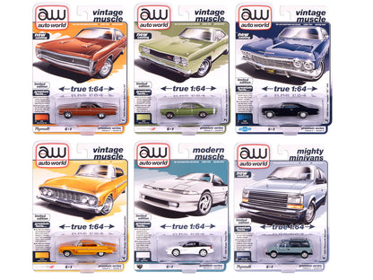 Auto World Premium 2025 Release 2 Set A of 6 pieces 1/64 Diecast Model Cars by Auto World