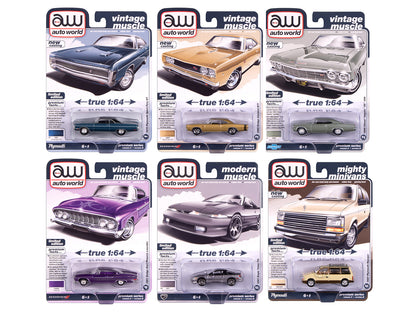 Auto World Premium 2025 Release 2 Set B of 6 pieces 1/64 Diecast Model Cars by Auto World