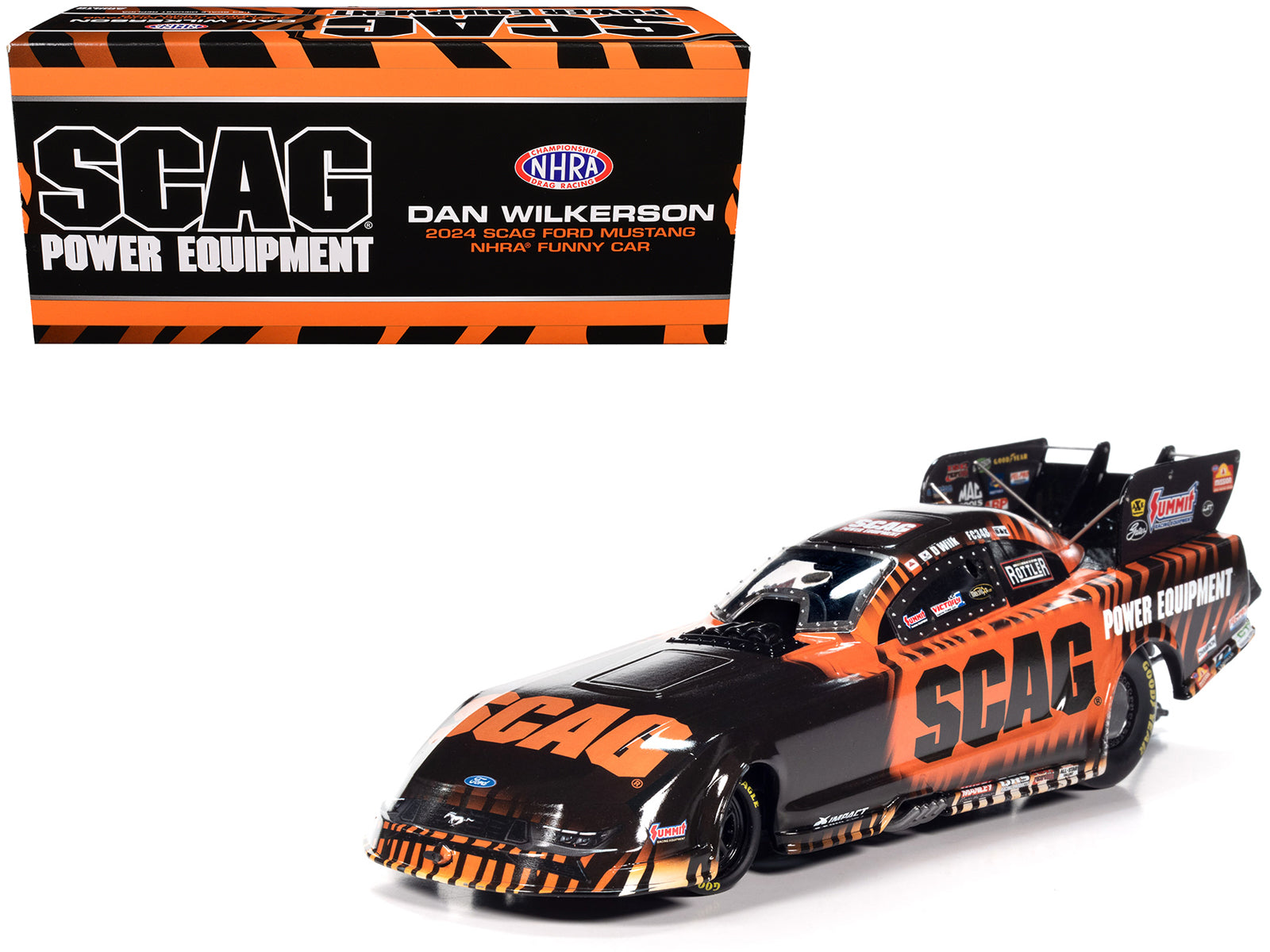 Ford Mustang NHRA Funny Car Dan Wilkerson "SCAG Power Equipment" (2024) Limited Edition 1/24 Diecast Model by Auto World-DiecastModeler.com
