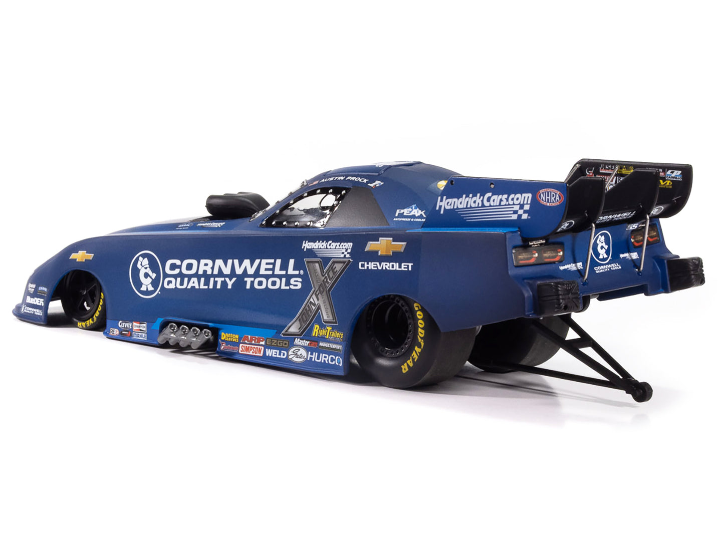 Chevrolet Camaro SS NHRA Funny Car Austin Prock "Cornwell Quality Tools" (2025) "John Force Racing" Limited Edition 1/24 Diecast Model by Auto World-DiecastModeler.com