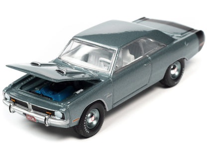 1971 Dodge Dart Swinger 340 Special Light Gunmetal Gray Metallic with Black Tail Stripe "Vintage Muscle" Limited Edition 1/64 Diecast Model Car by Auto World-DiecastModeler.com