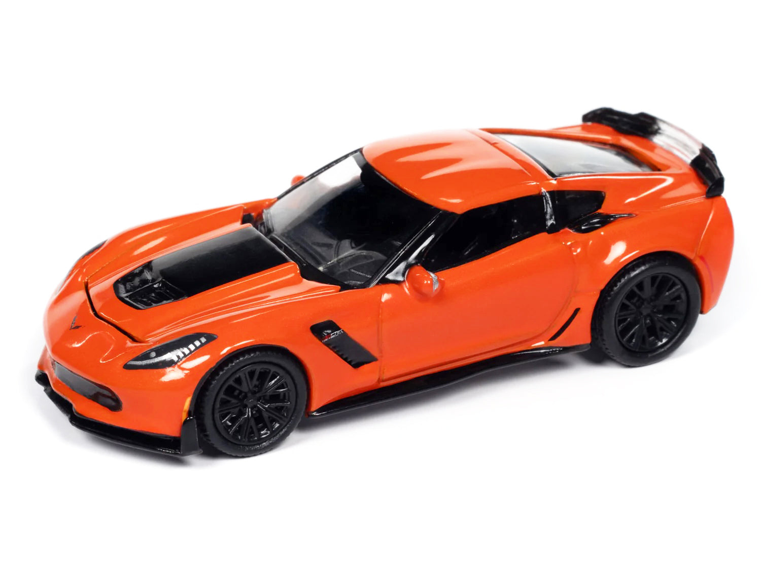2019 Chevrolet Corvette Z06 Sebring Orange with Black Hood "Sports Cars" Series 1/64 Diecast Model Car by Auto World-DiecastModeler.com