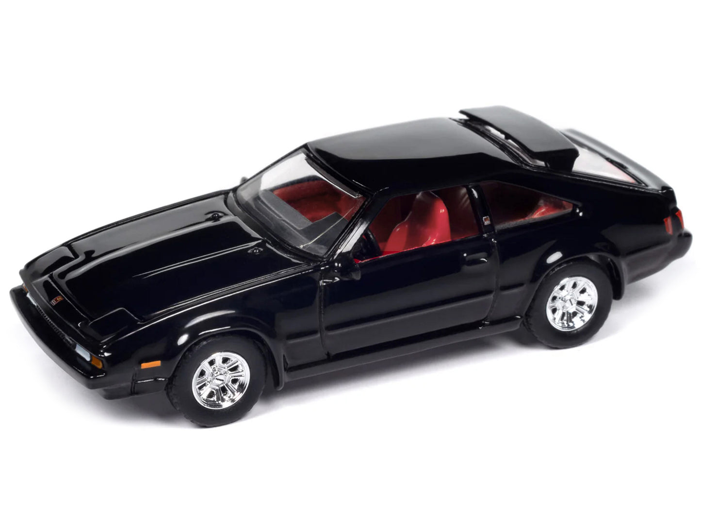 1983 Toyota Celica Supra Black with Red Interior "Import Legends" Series 1/64 Diecast Model Car by Auto World-DiecastModeler.com
