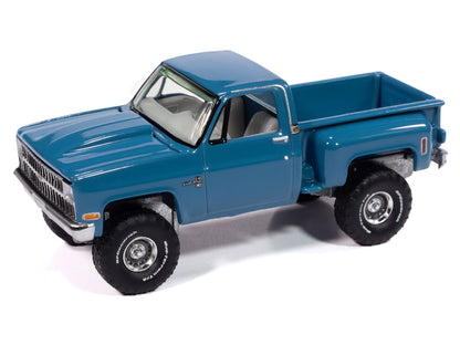 1981 Chevrolet Silverado Stepside Pickup Truck Blue "Muscle Trucks" Series 1/64 Diecast Model Car by Auto World