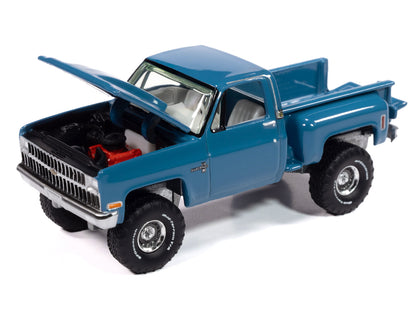 1981 Chevrolet Silverado Stepside Pickup Truck Blue "Muscle Trucks" Series 1/64 Diecast Model Car by Auto World