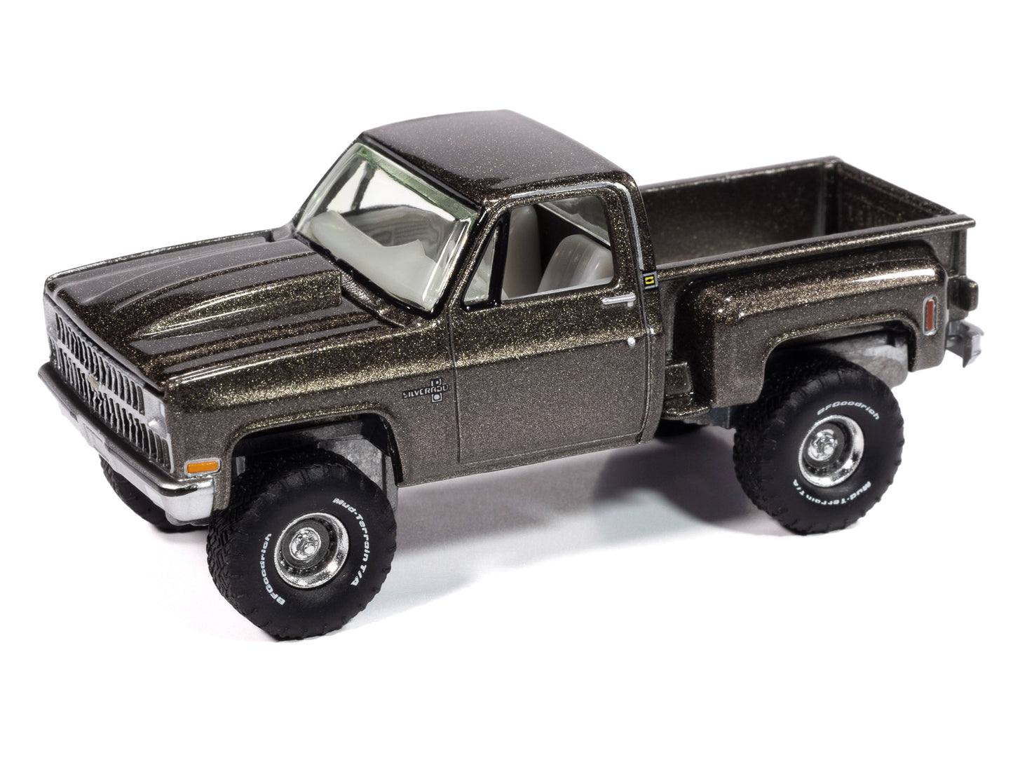 1981 Chevrolet Silverado Stepside Pickup Truck Graystone Metallic "Muscle Trucks" Series 1/64 Diecast Model Car by Auto World