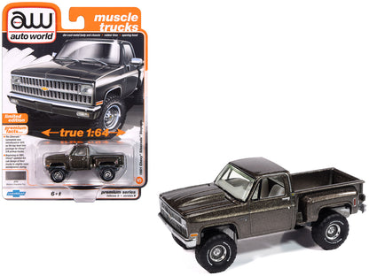 1981 Chevrolet Silverado Stepside Pickup Truck Graystone Metallic "Muscle Trucks" Series 1/64 Diecast Model Car by Auto World