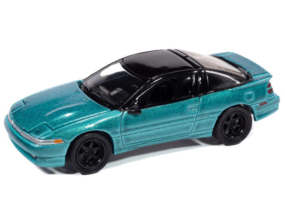 1991 Mitsubishi Eclipse GSX Tennessee Blue Metallic with Black Top "Import Legends" Series 1/64 Diecast Model Car by Auto World