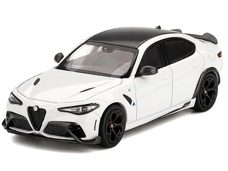 Alfa Romeo Giulia GTA White with Carbon Top 1/64 Diecast Model Car by BBR