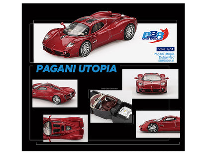 Pagani Utopia Dubai Red 1/64 Diecast Model Car by BBR