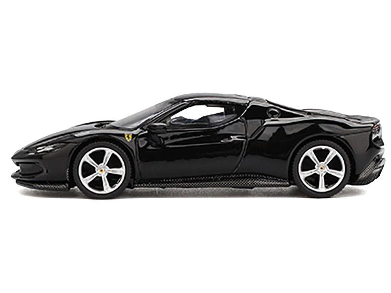 Ferrari 296 GTB Nero Daytona Black 1/64 Diecast Model Car by BBR