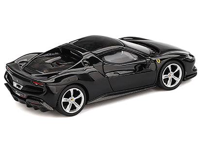 Ferrari 296 GTB Nero Daytona Black 1/64 Diecast Model Car by BBR