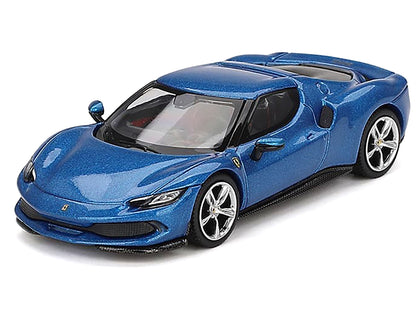 Ferrari 296 GTB Blue Corsa 1/64 Diecast Model Car by BBR