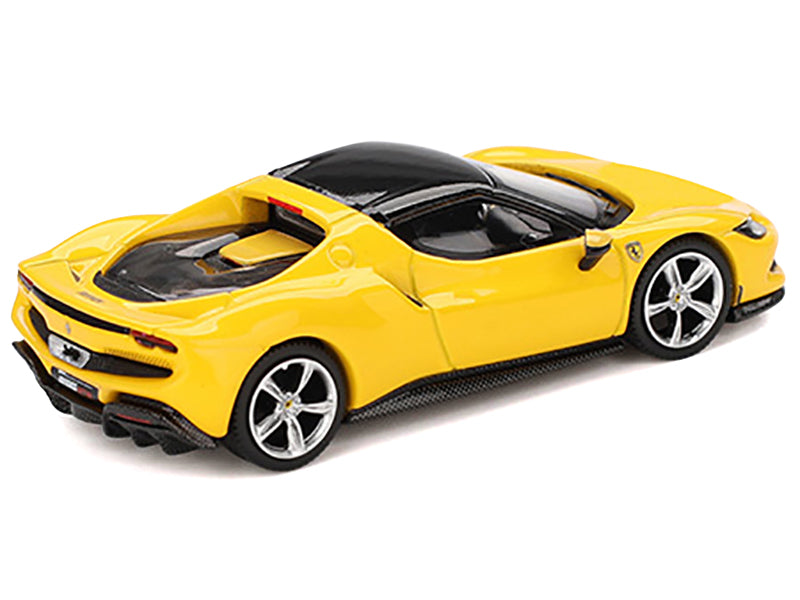 Ferrari 296 GTB Giallo Modena Yellow with Black Top 1/64 Diecast Model Car by BBR