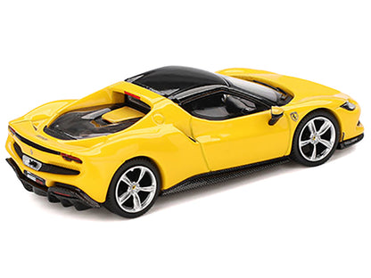 Ferrari 296 GTB Giallo Modena Yellow with Black Top 1/64 Diecast Model Car by BBR